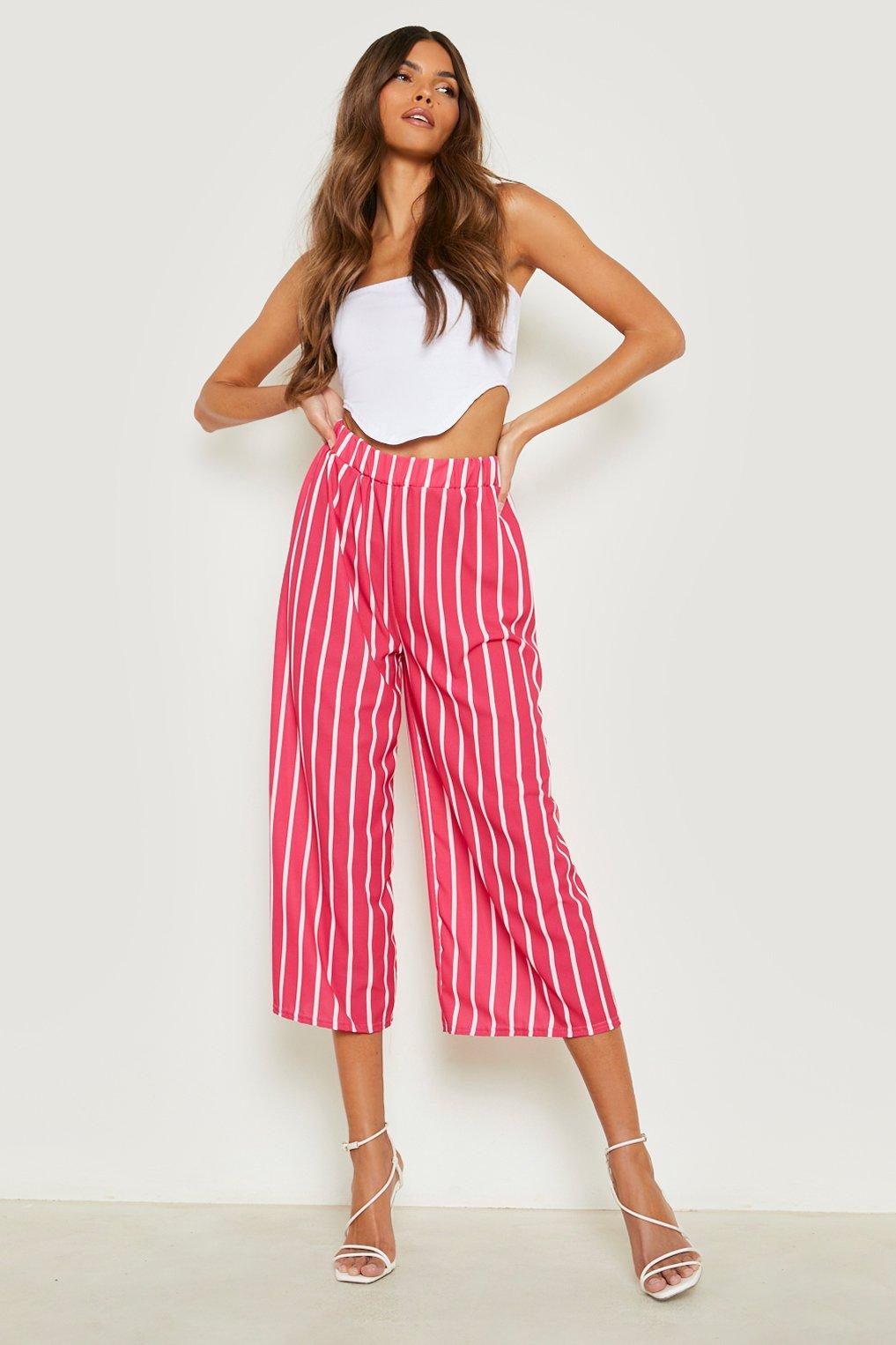 Striped culotte outlet pants